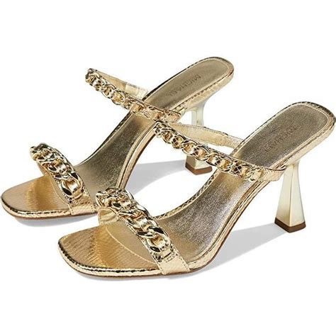 michael kors clara xs pale gold|Clara Embellished Metallic Snake Embossed Sandal.